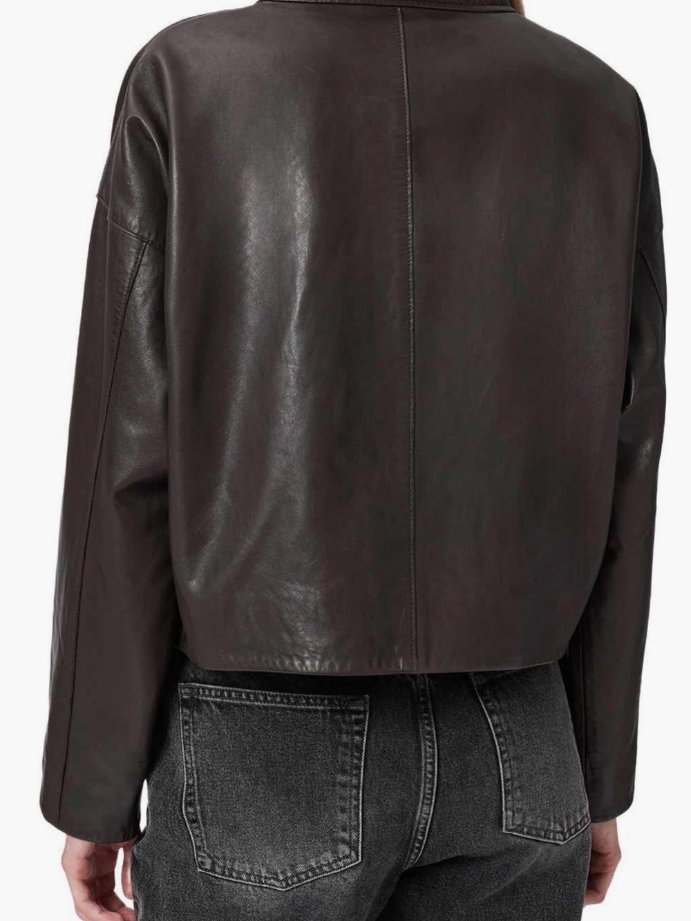 All Saints Ryder Leather Jacket - Oxford dark brown — Medium - Picture 2 of 5